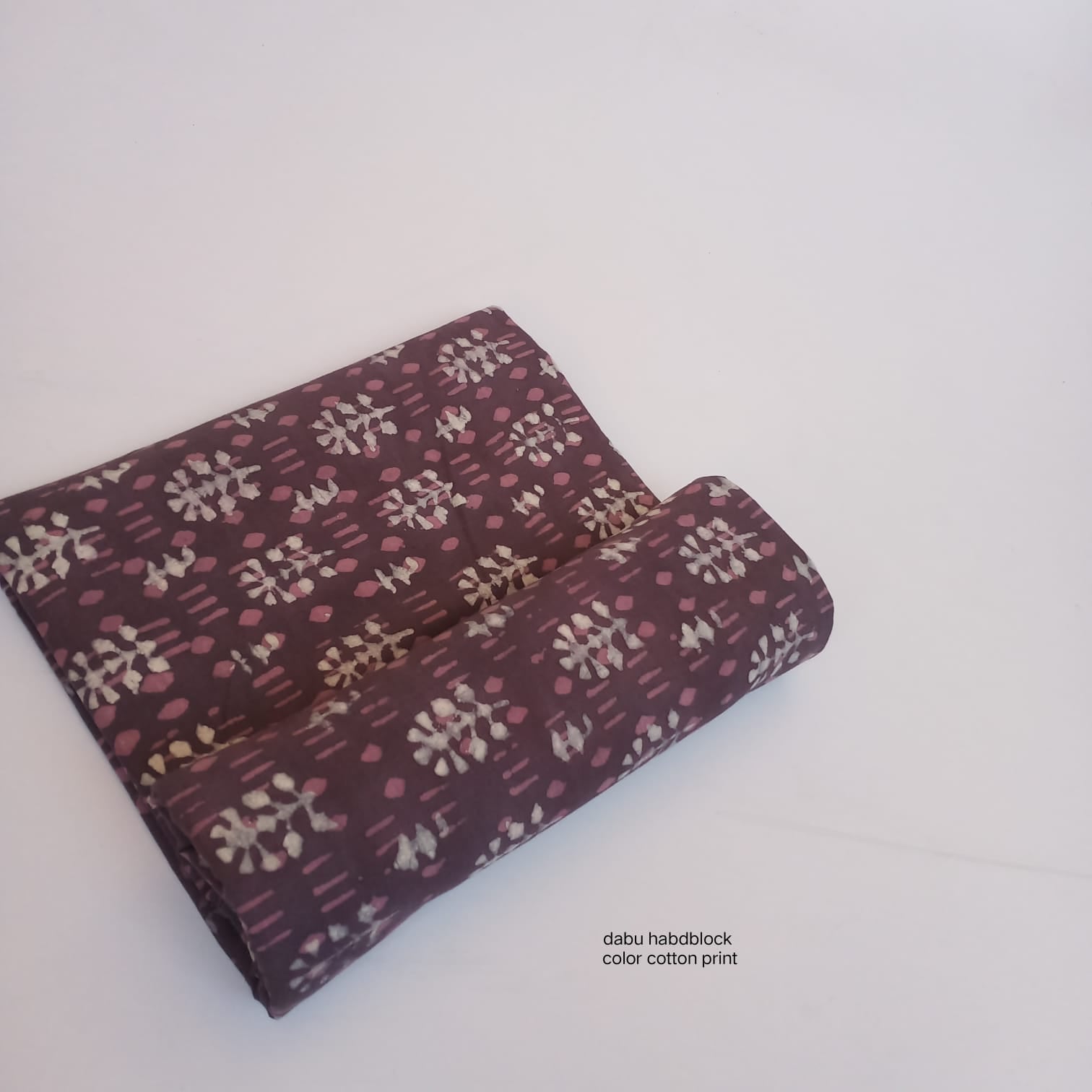 Violet floral jaal butti Dabu handblock cotton fabric boutique supply